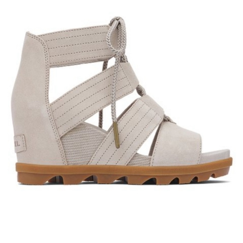Sorel Joanie II Lace Webbing Wedge Sandals – Open Toe Cutout Heel • Size 10 - Picture 11 of 13